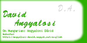 david angyalosi business card
