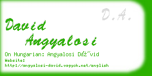 david angyalosi business card